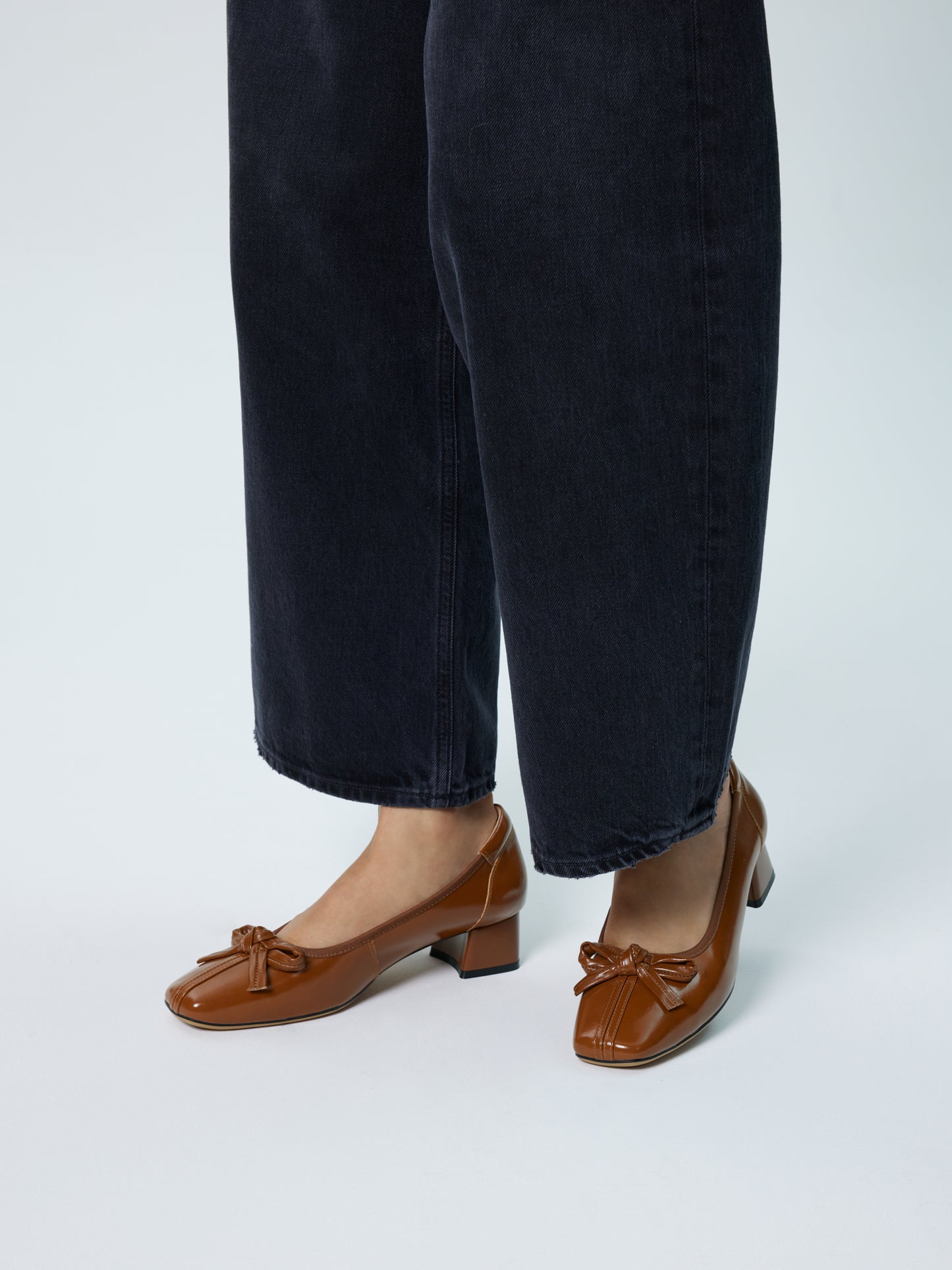 PAZZION, Silvianne Bow-Tied Leather Heels, Brown