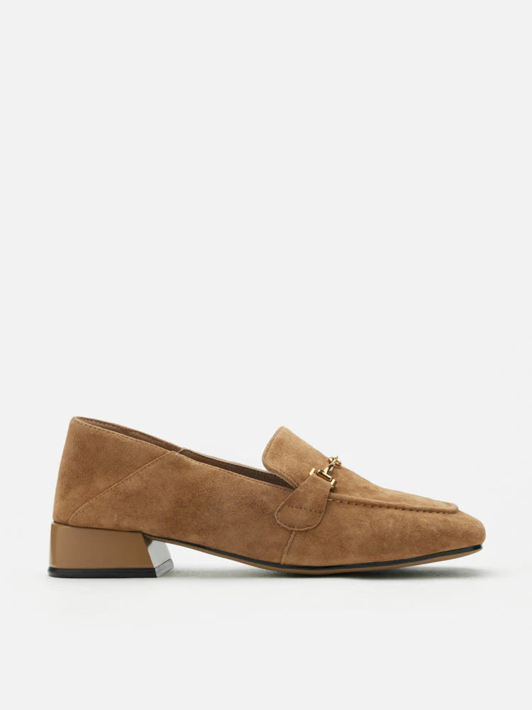 PAZZION, Simone Suede Bit Loafers, Camel