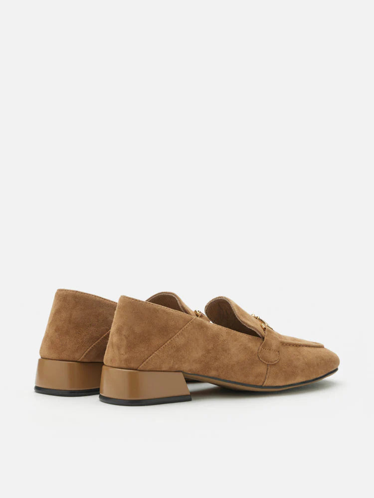 PAZZION, Simone Suede Bit Loafers, Camel