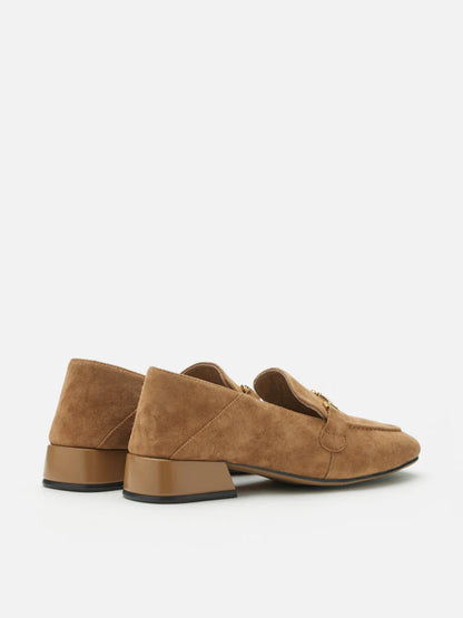 PAZZION, Simone Suede Bit Loafers, Camel