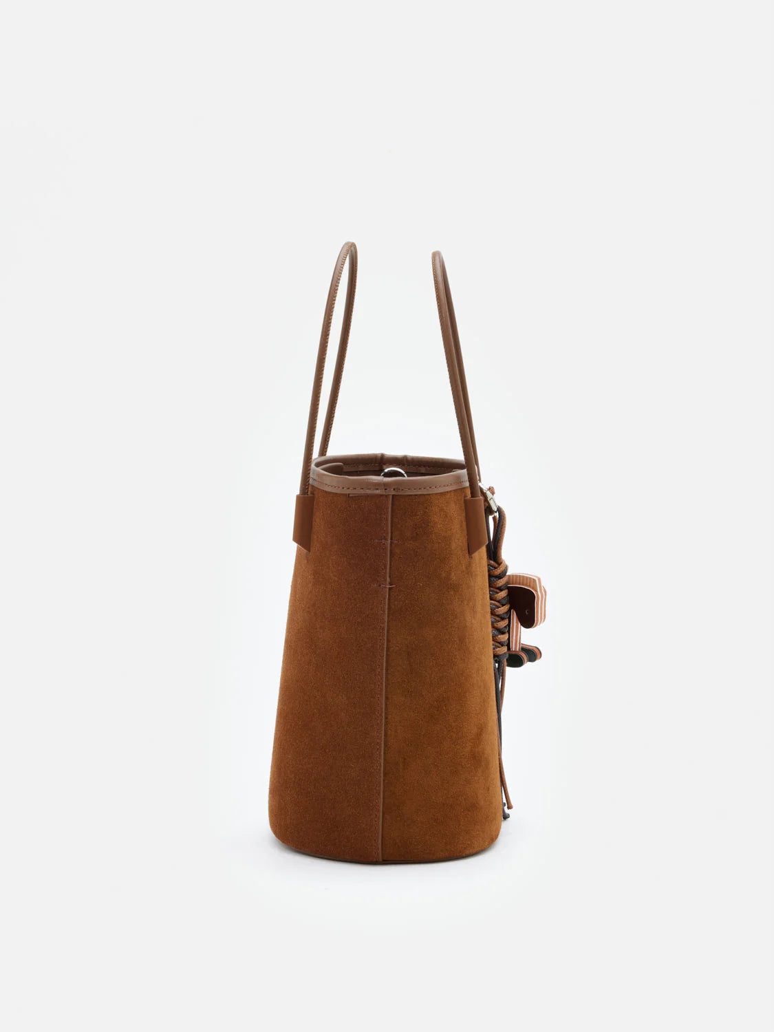 PAZZION, Stormy H Garden Suede Bucket Bag, Brown