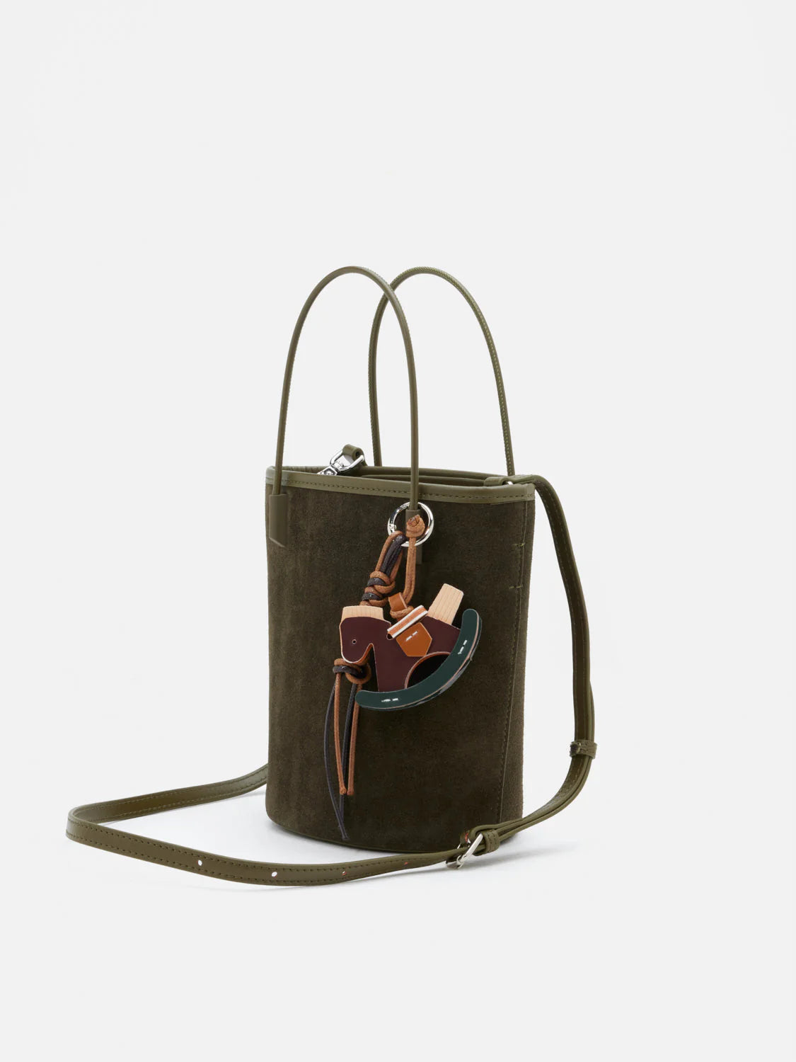 PAZZION, Stormy H Garden Suede Bucket Bag, Green