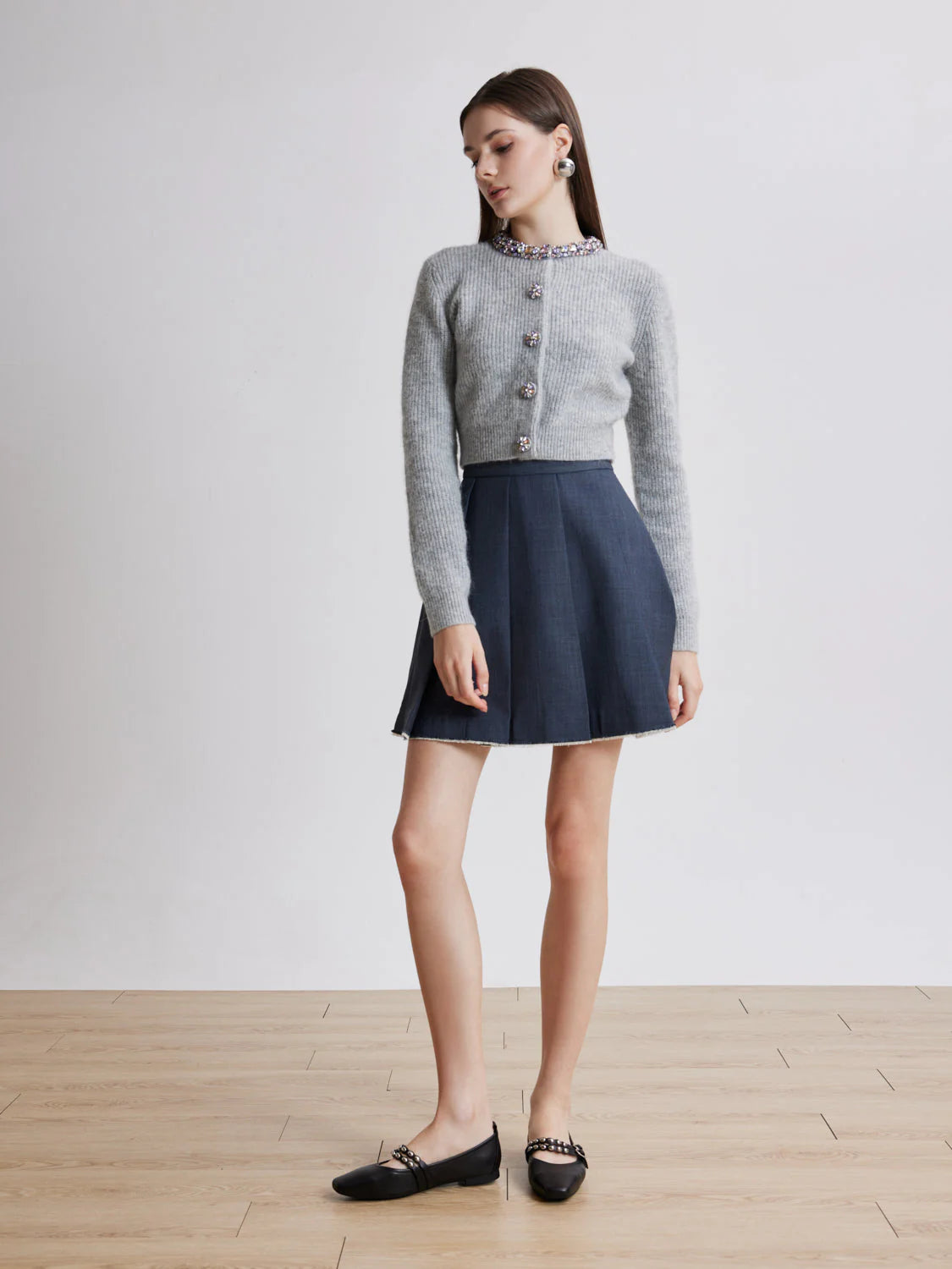 PAZZION, Sydney Studded Double Strap Flats, Black