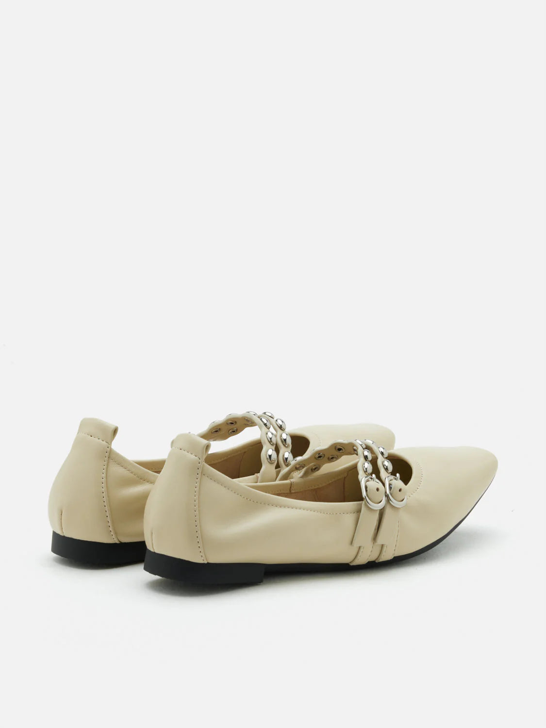 PAZZION, Sydney Studded Double Strap Flats, Yellow