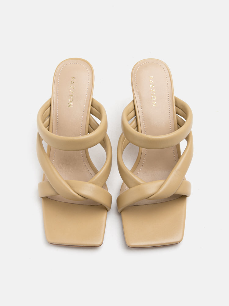 PAZZION, Taliha Cross Strappy Heels, Yellow