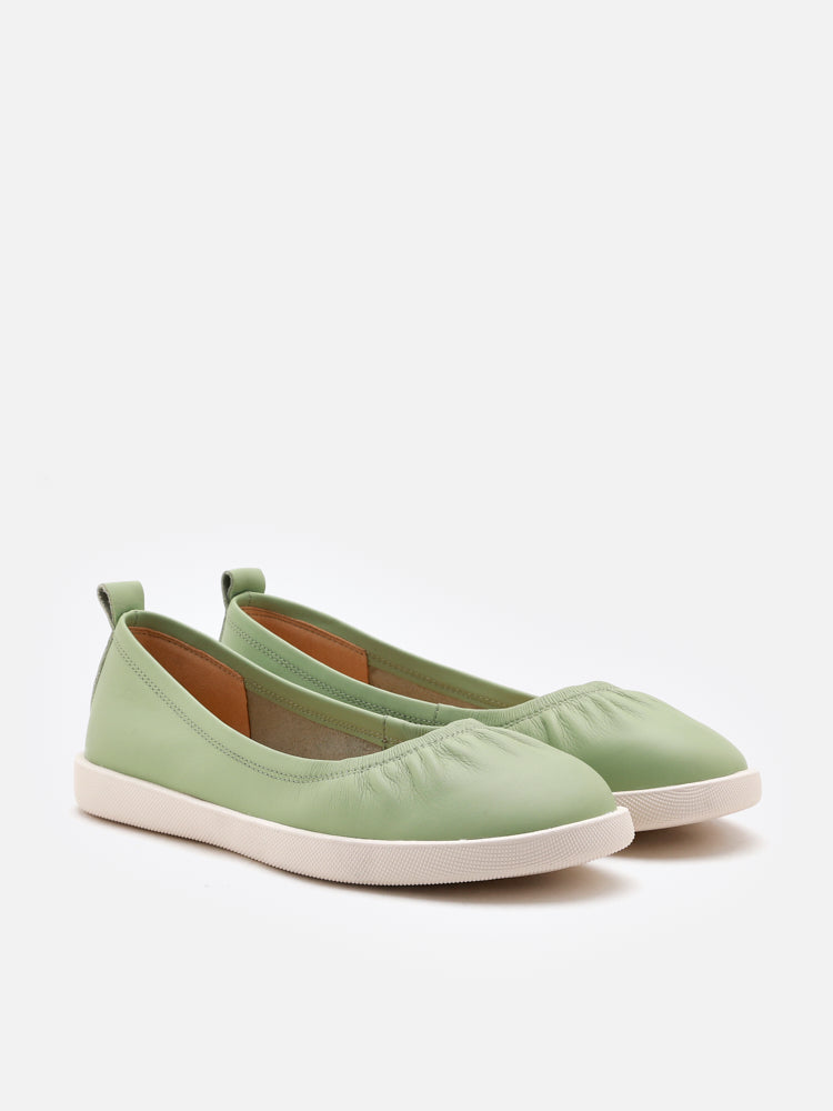 PAZZION, Tammy Ruched Round Toe Slip on, Green