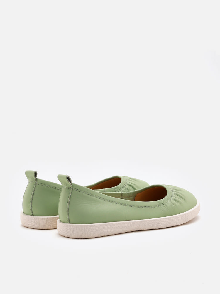 PAZZION, Tammy Ruched Round Toe Slip on, Green