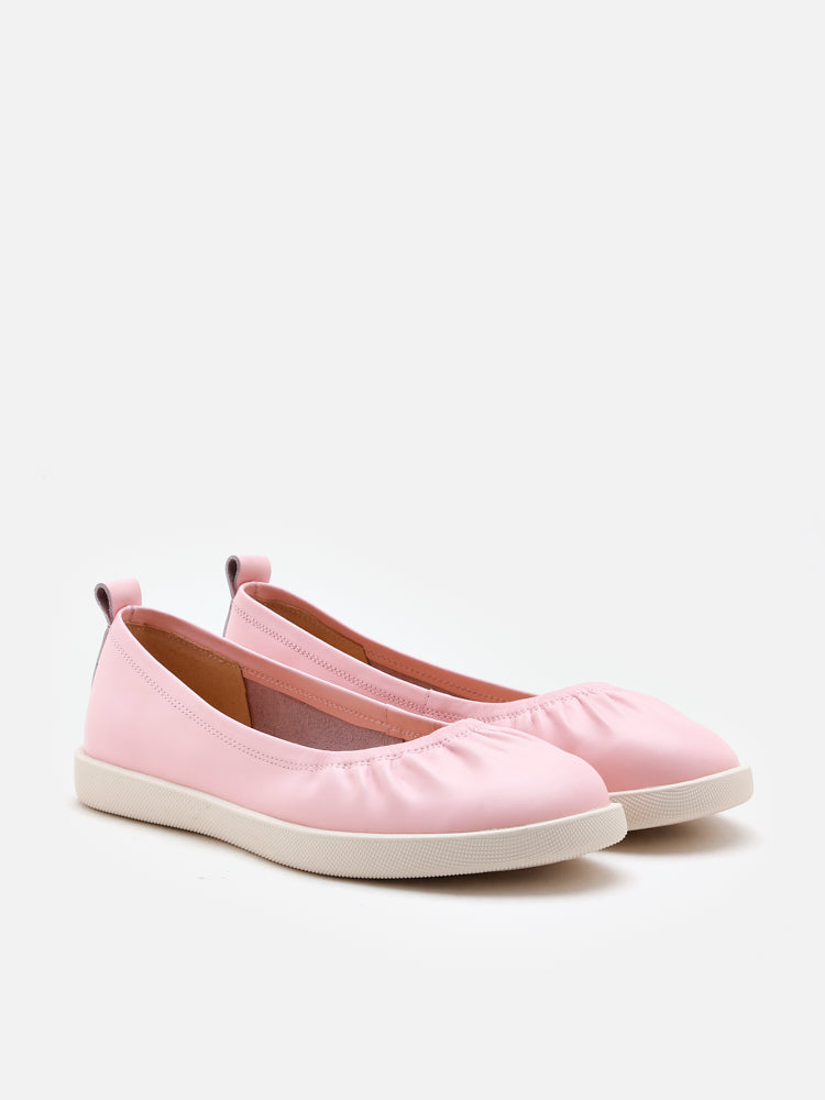 PAZZION, Tammy Ruched Round Toe Slip on, Pink