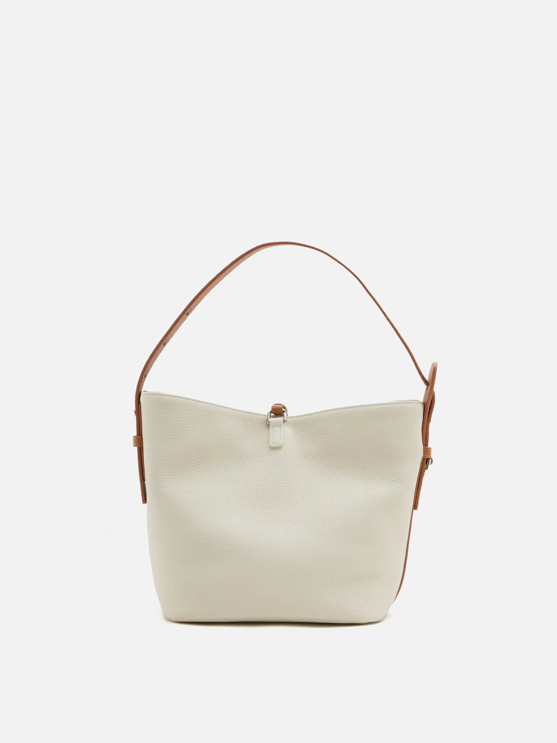 Tate 顆粒感釦飾牛皮包