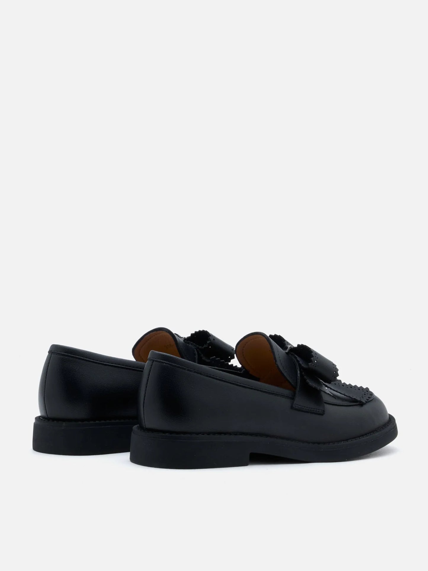 PAZZION, Thea Brogue Bow Loafers, Black