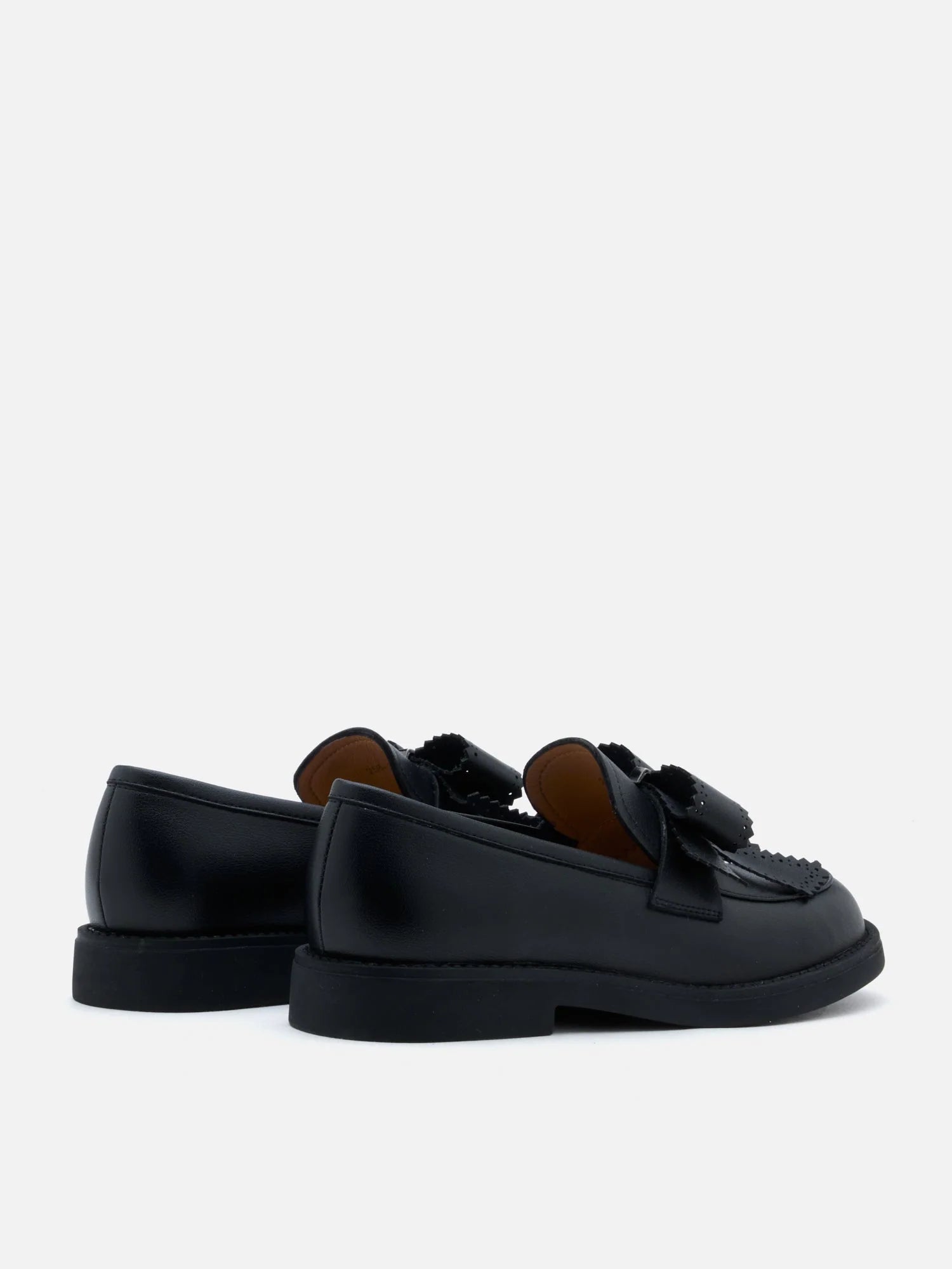 PAZZION, Thea Brogue Bow Loafers, Black