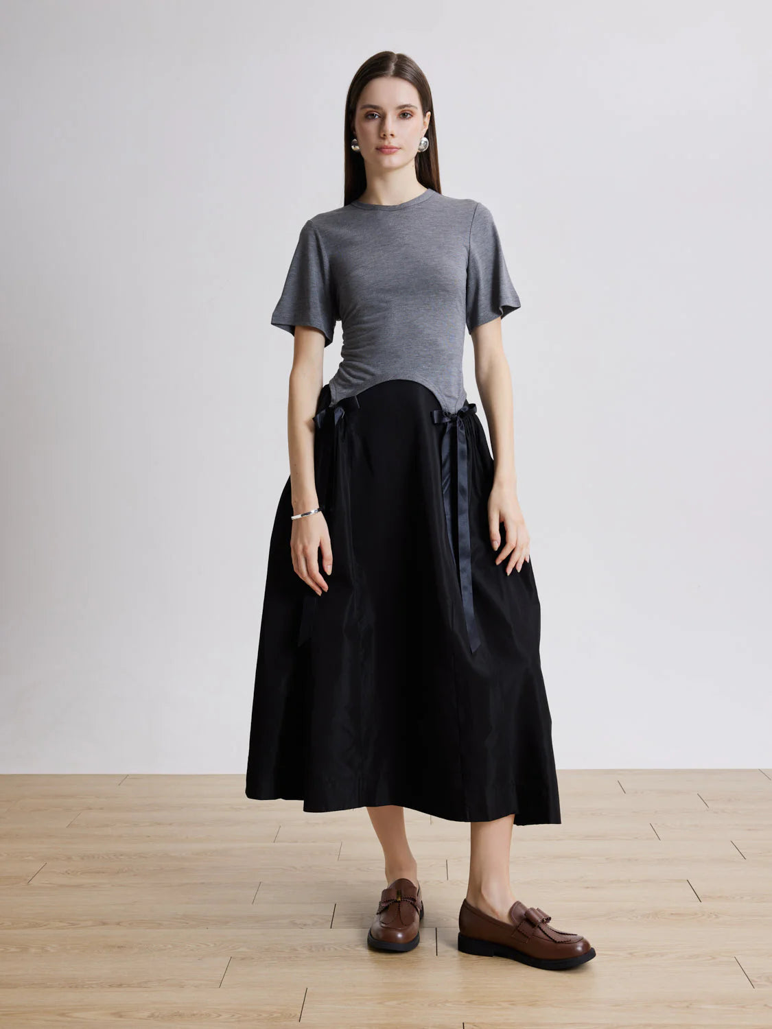 PAZZION, Thea Brogue Bow Loafers, Brown