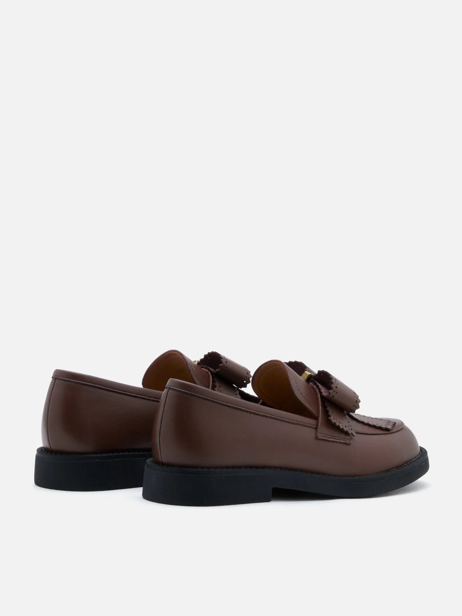 PAZZION, Thea Brogue Bow Loafers, Brown
