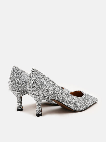 PAZZION, Thea's Starlight Glitter Pumps, Silver