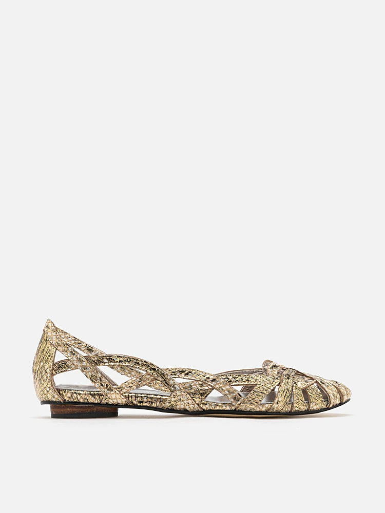 PAZZION, Twyla Weaved Flats, Gold