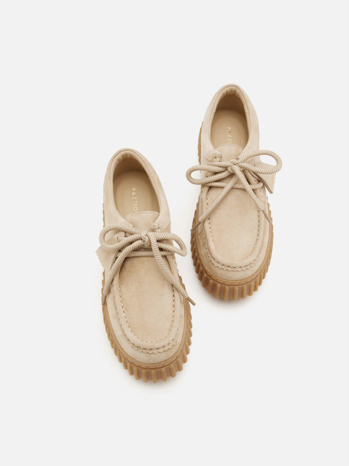 PAZZION, Venetta Suede Platform Loafers, Almond