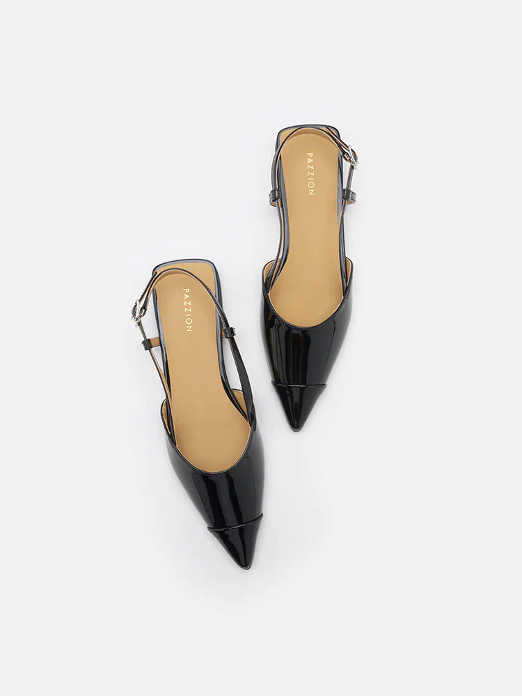 PAZZION, Verity Slingback Flats, Black