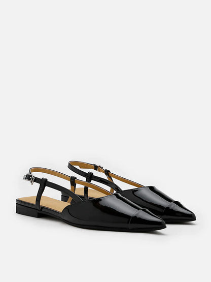 PAZZION, Verity Slingback Flats, Black