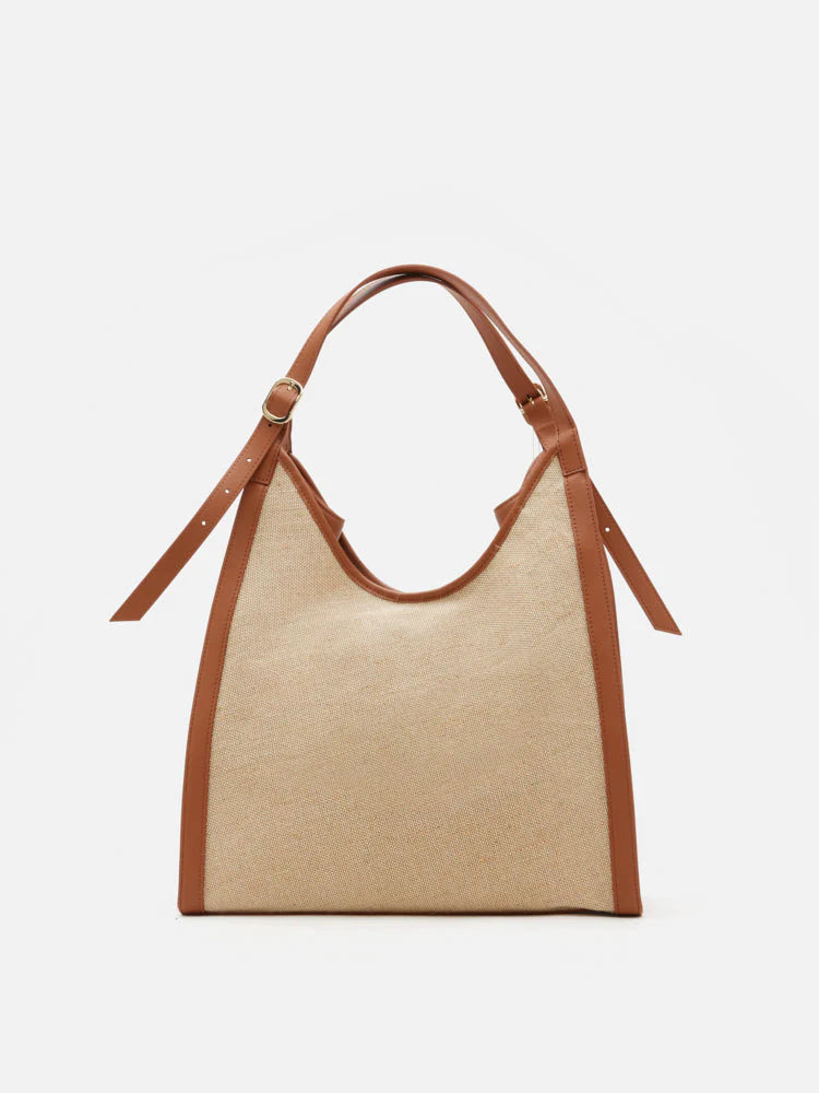 PAZZION, Verona Canvas Structured Tote, Brown