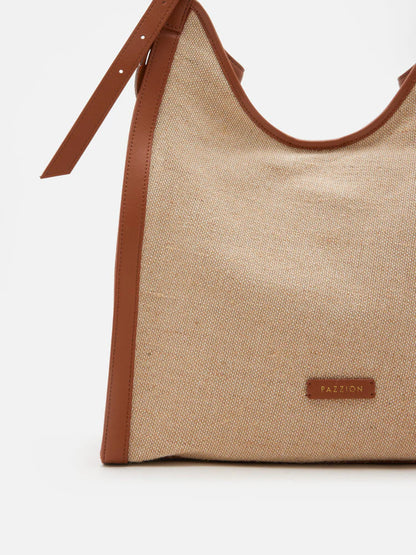 PAZZION, Verona Canvas Structured Tote, Brown