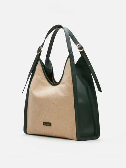 PAZZION, Verona Canvas Structured Tote, Green