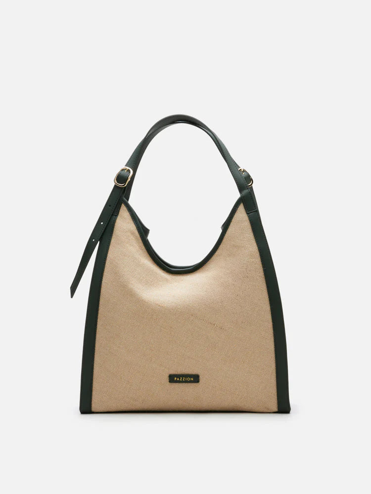 PAZZION, Verona Canvas Structured Tote, Green