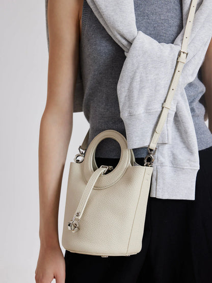PAZZION, Vespera Bucket Bag, Beige