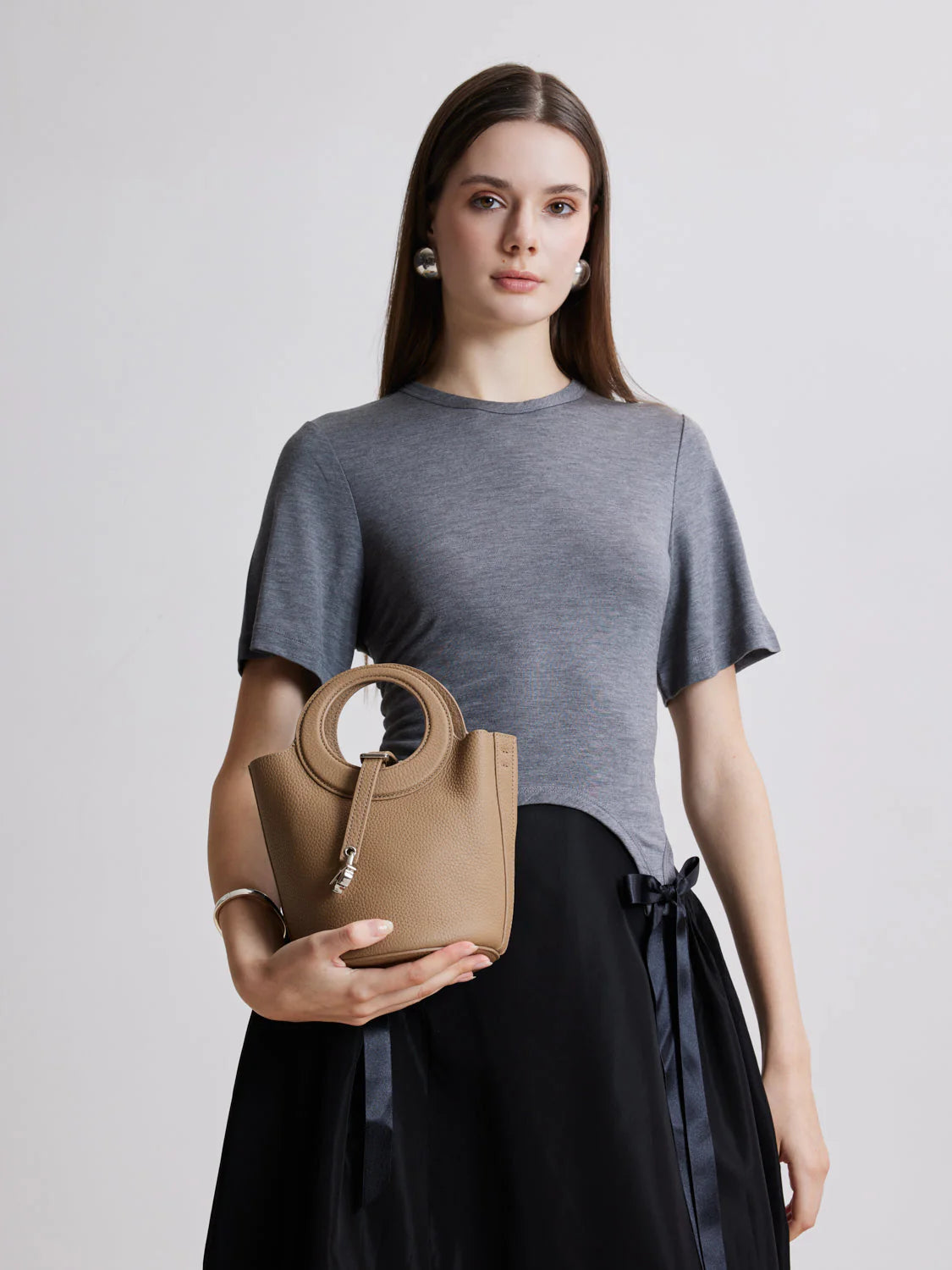 PAZZION, Vespera Bucket Bag, Khaki