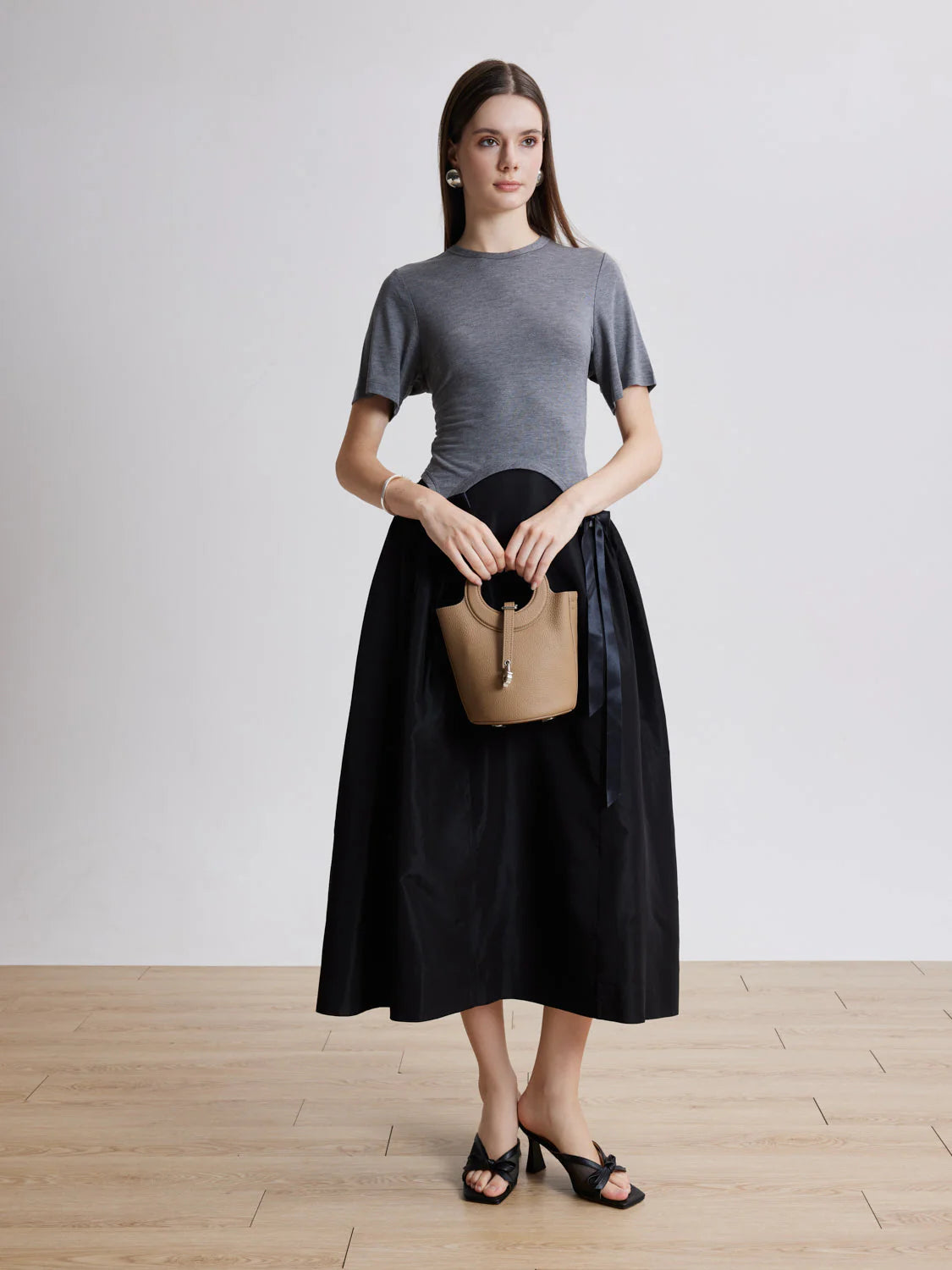 PAZZION, Vespera Bucket Bag, Khaki