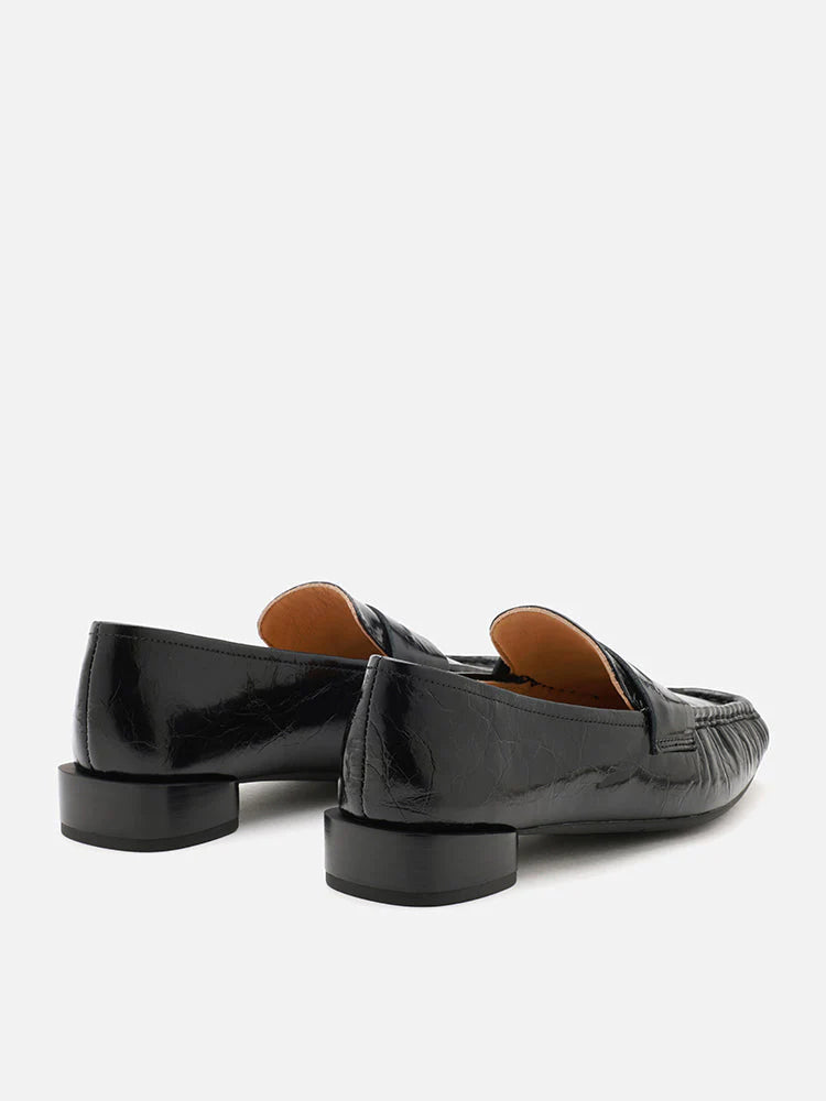 PAZZION, Viera Leather Loafers, Black