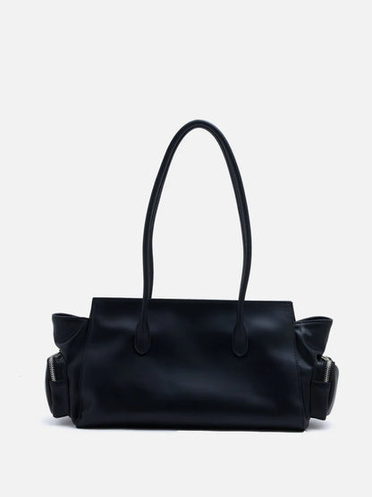 PAZZION, Virelle Structured Multi-Pocket Shoulder Bag, Black