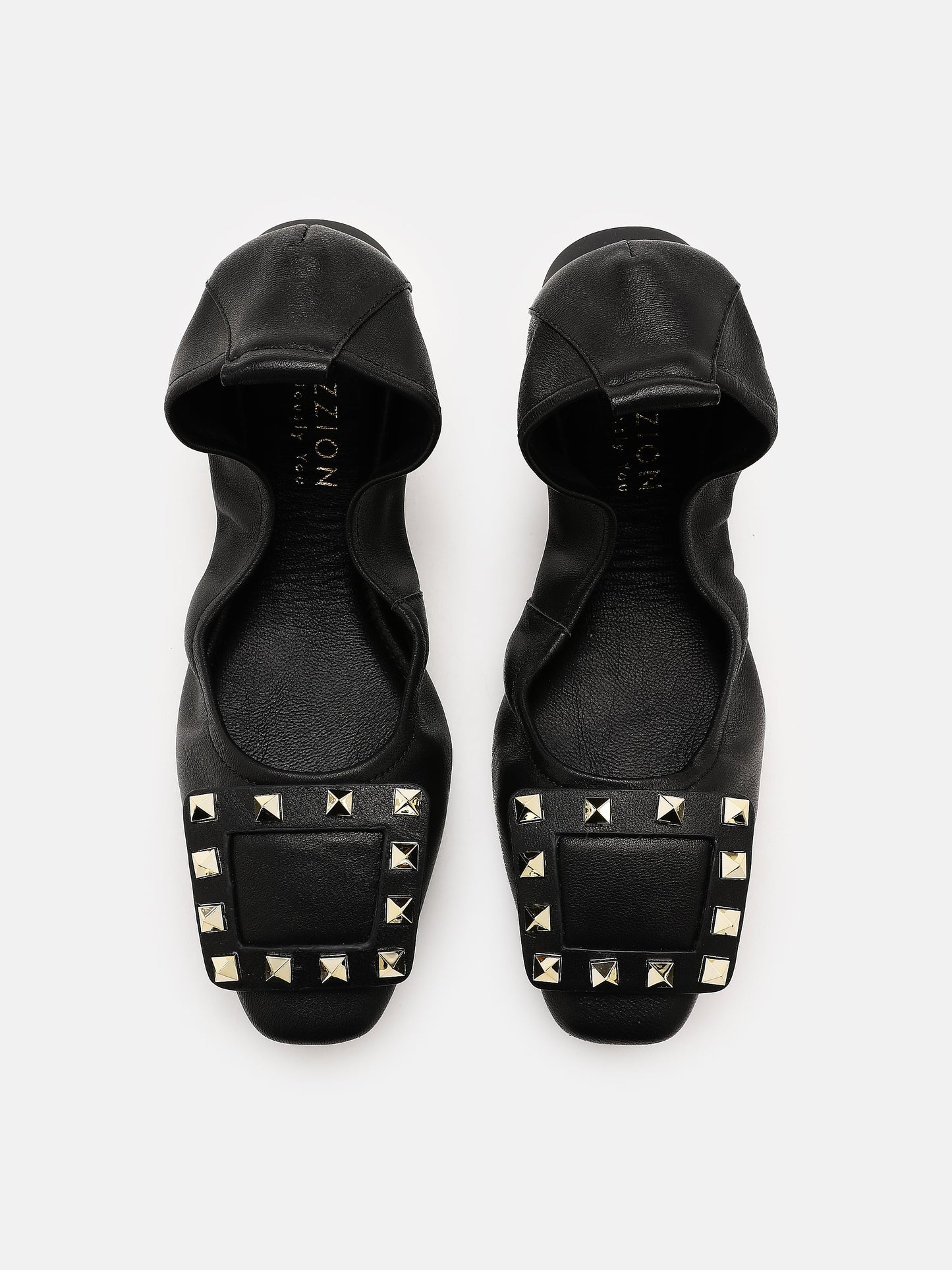 PAZZION, Vivienne Studded Foldable Flats, Black