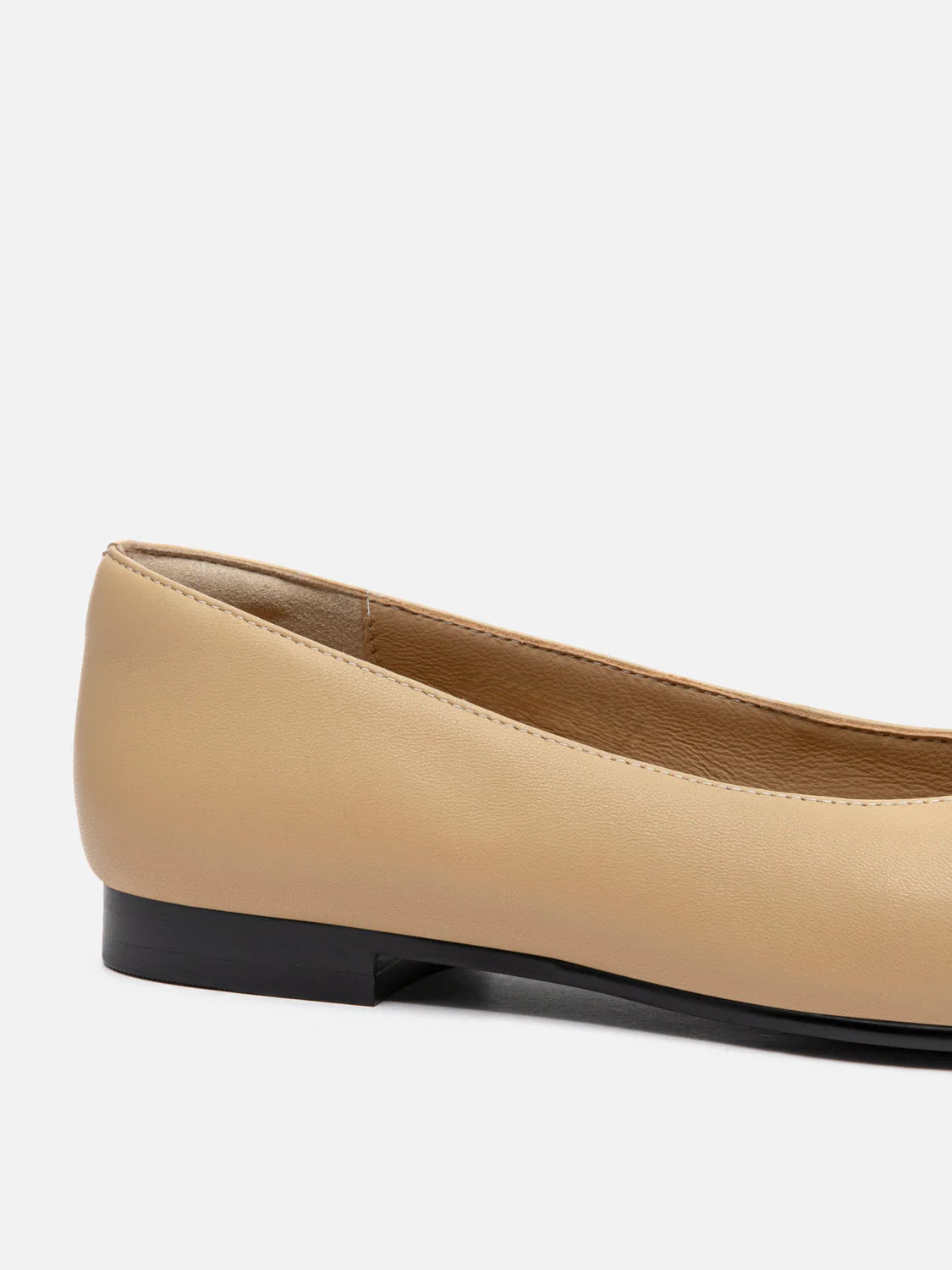 PAZZION, Vowen Cap Toe Leather Flats, Almond