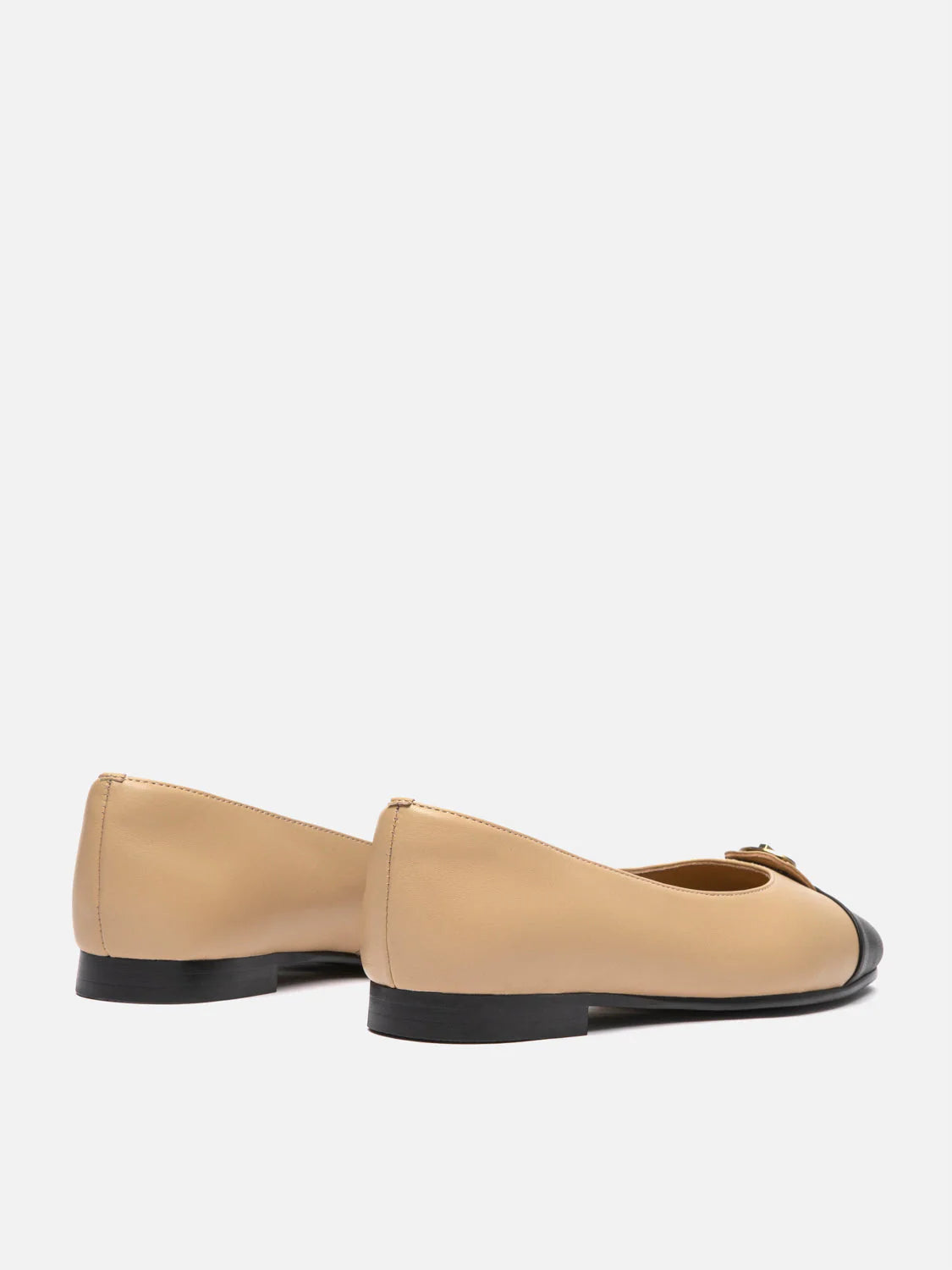 PAZZION, Vowen Cap Toe Leather Flats, Almond