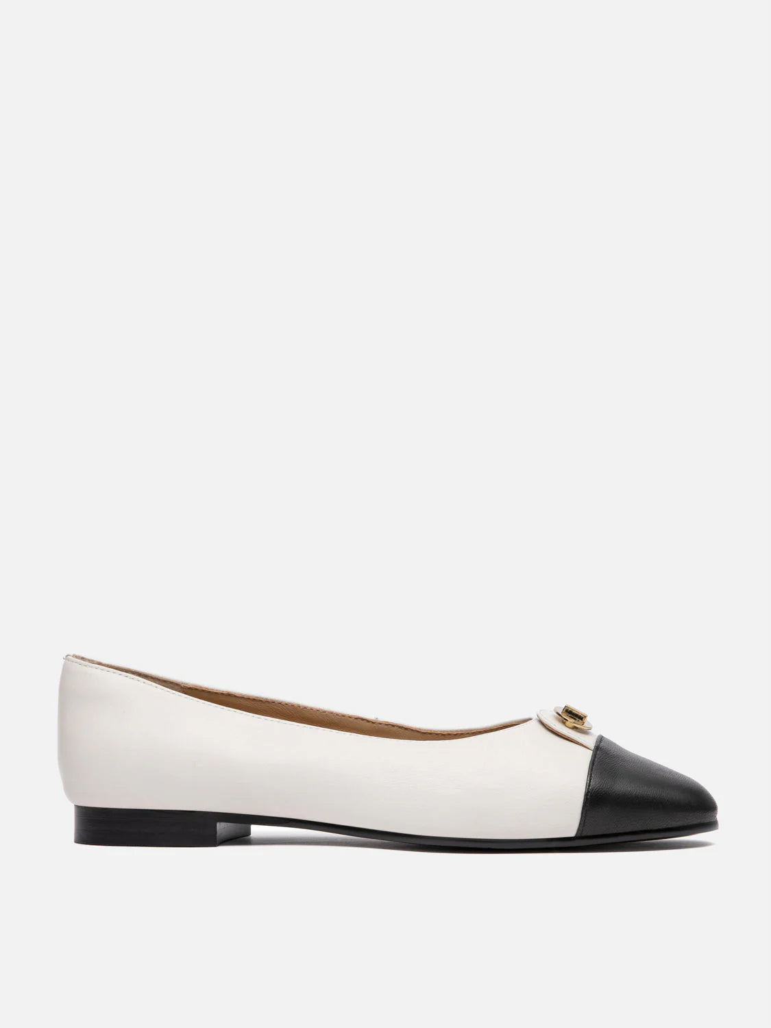 PAZZION, Vowen Cap Toe Leather Flats, Beige
