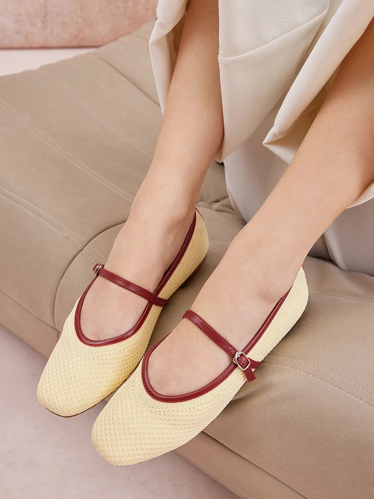 PAZZION, Whitney Flyknit Colour-Block Mary Janes, Yellow