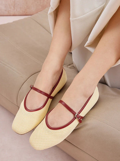 PAZZION, Whitney Flyknit Colour-Block Mary Janes, Yellow