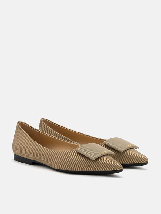 PAZZION, Wynn Textured Leather Pointed Toe Flats, Gold