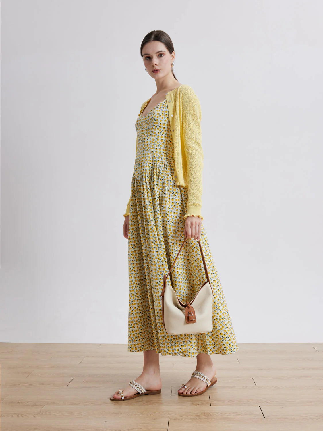 PAZZION, Wynna Studded Toe-Ring Slides, White