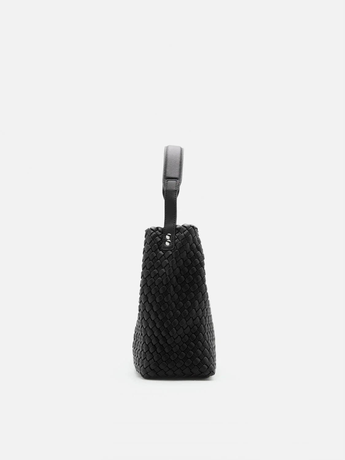 PAZZION, Xavia Bead Charmed Woven Bag, Black