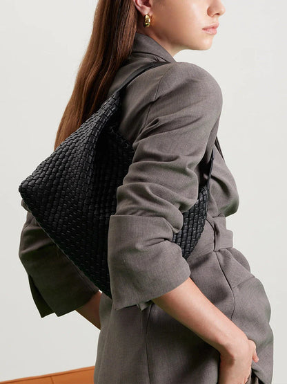 PAZZION, Xavia Bead Charmed Woven Bag, Black