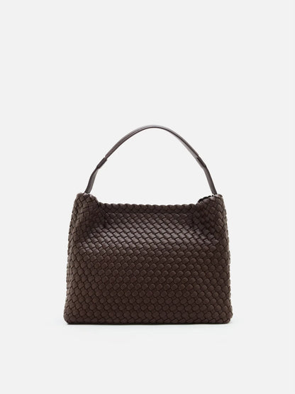 PAZZION, Xavia Bead Charmed Woven Bag, Darkbrown