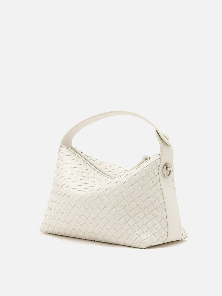 PAZZION, Xyla Woven Leather Bag, White