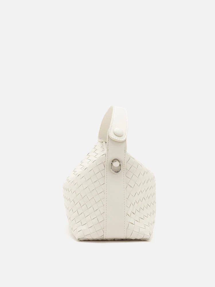 PAZZION, Xyla Woven Leather Bag, White