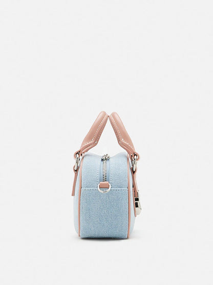 PAZZION, Yvonne Denim Top Handle Bag, Pink