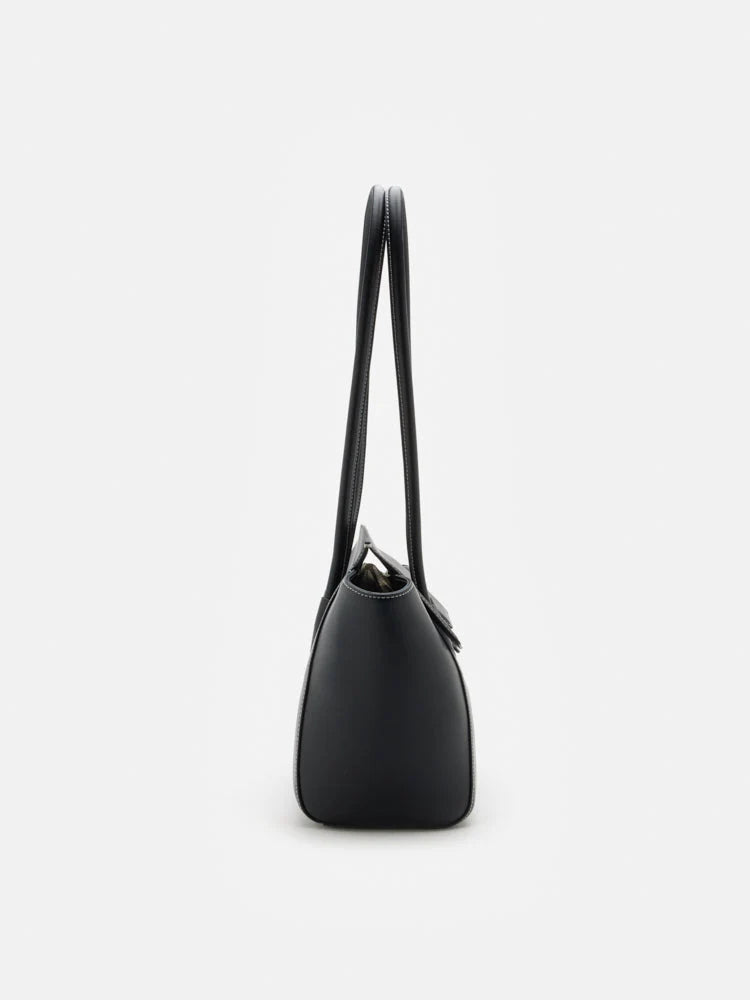 PAZZION, Zelda Structured Shoulder Bag, Black