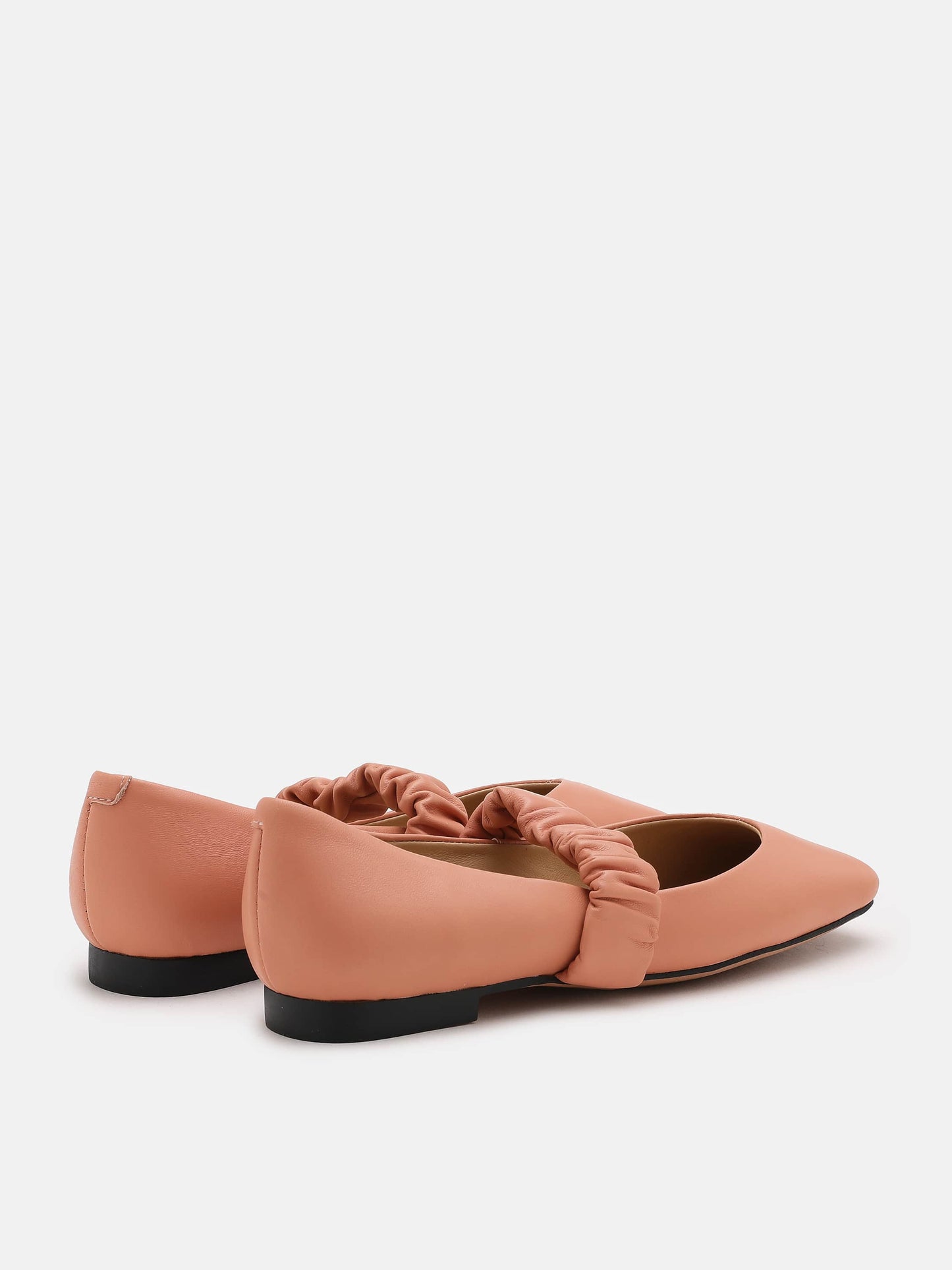 PAZZION, Zion Ruched Leather Band Ballet Flats, Pink