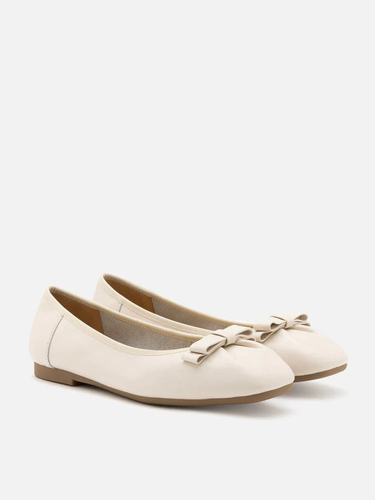 PAZZION, Ziva Bow Ballet Flats, Beige