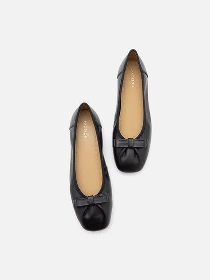 PAZZION, Ziva Bow Ballet Flats, Black