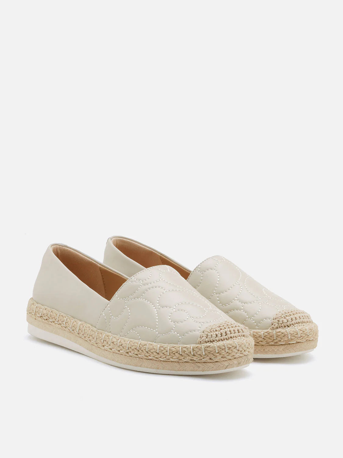 PAZZION, Zuma Quilted Espadrilles, Beige